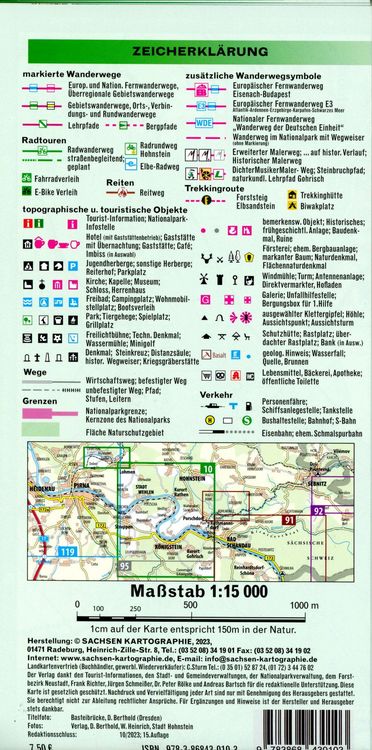 Produktbild: Vordere S&auml;chsische Schweiz Stadt Wehlen, Kurort Rathen, Hohnstein, K&ouml;nigsten, Gohrisch