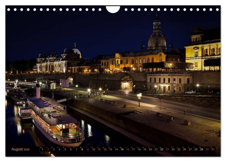 Produktbild: Eine Nacht in Dresden (Wandkalender 2026 DIN A4 quer), CALVENDO Monatskalender