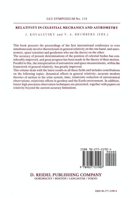 Produktbild: Relativity in Celestial Mechanics and Astrometry
