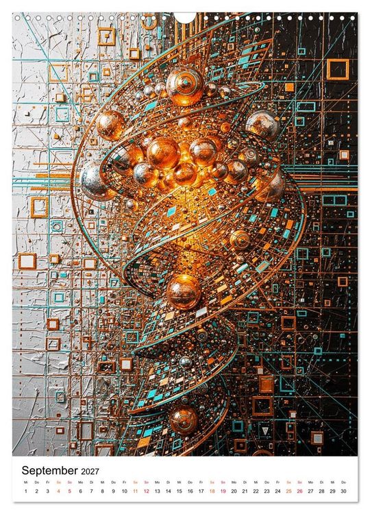 Produktbild: Abstracts - Fragmente der Zeit - Auf der Suche nach Menschlichkeit im Datenstrom (Wandkalender 2027 DIN A3 hoch), CALVENDO Monatskalender