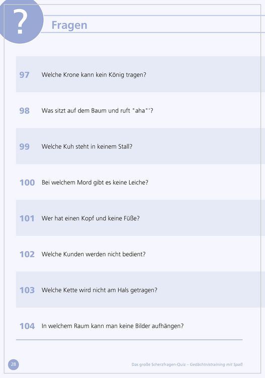 Produktbild: Das gro&szlig;e Scherzfragen-Quiz f&uuml;r Senioren