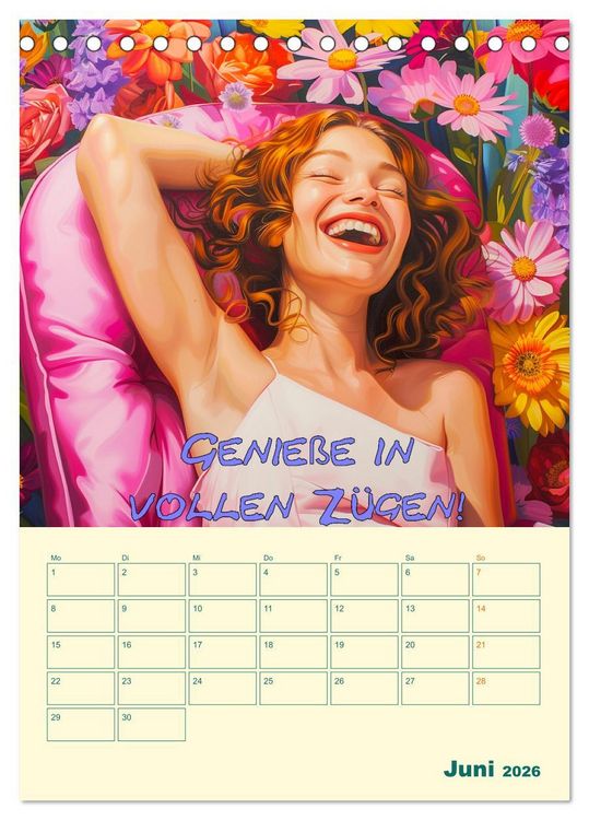 Produktbild: Liebe das Leben! Mit Affirmationen gl&uuml;cklich durch das Jahr! (Tischkalender 2026 DIN A5 hoch), CALVENDO Monatskalender