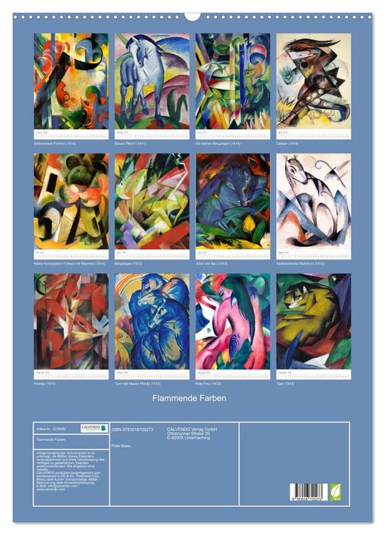 Produktbild: Flammende Farben (Wandkalender 2026 DIN A2 hoch), CALVENDO Monatskalender