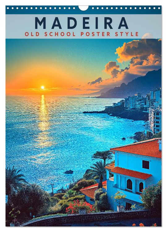 Produktbild: Madeira - Old School Poster Style (Wandkalender 2026 DIN A3 hoch), CALVENDO Monatskalender