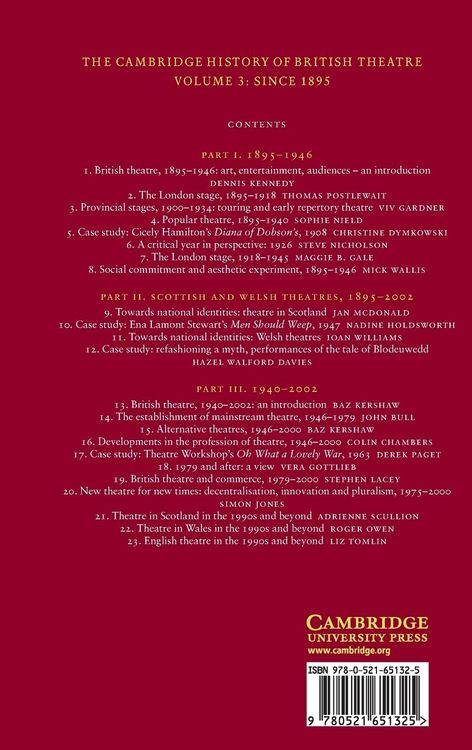 Produktbild: The Cambridge History of British Theatre