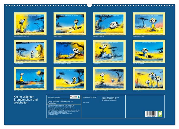 Produktbild: Kleine W&auml;chter. Erdm&auml;nnchen und Weisheiten (Wandkalender 2026 DIN A2 quer), CALVENDO Monatskalender