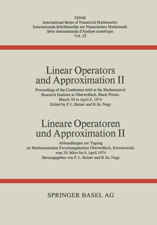 Produktbild: Linear Operators and Approximation II / Lineare Operatoren und Approximation II