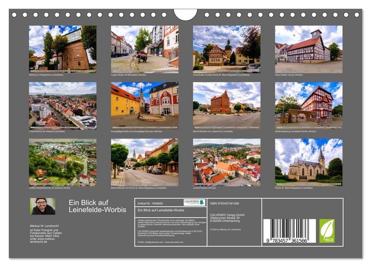 Produktbild: Ein Blick auf Leinefelde-Worbis (Wandkalender 2026 DIN A4 quer), CALVENDO Monatskalender