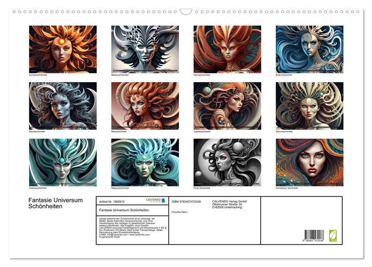 Produktbild: Fantasie Universum Sch&ouml;nheiten (Wandkalender 2026 DIN A2 quer), CALVENDO Monatskalender
