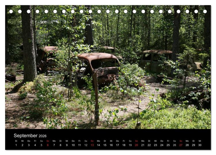 Produktbild: Schrottautos im Kyrk&ouml; Mosse (Tischkalender 2026 DIN A5 quer), CALVENDO Monatskalender