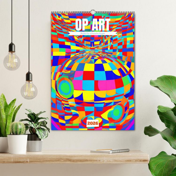 Produktbild: OP Art Nichts f&uuml;r schwache Augen (Wandkalender 2026 DIN A2 hoch), CALVENDO Monatskalender