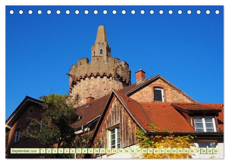 Produktbild: Weinheim erleben Schlosspark, Burgen und einladender Marktplatz (Tischkalender 2026 DIN A5 quer), CALVENDO Monatskalender