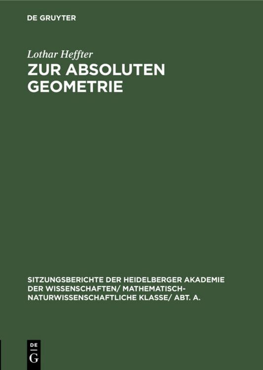 Produktbild: Zur absoluten Geometrie