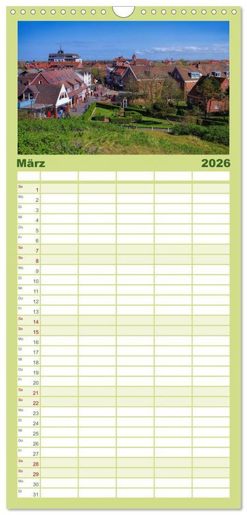 Produktbild: Familienplaner 2026 - Langeoog - Sch&ouml;nste Insel Ostfrieslands mit 5 Spalten (Wandkalender, 21 x 45 cm) CALVENDO