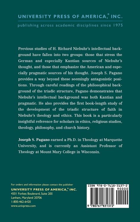 Produktbild: Origins and Development of the Triadic Structure of Faith in H. Richard Niebuhr