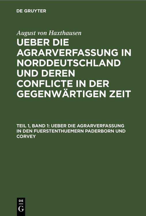 Produktbild: Ueber die Agrarverfassung in den Fuerstenthuemern Paderborn und Corvey