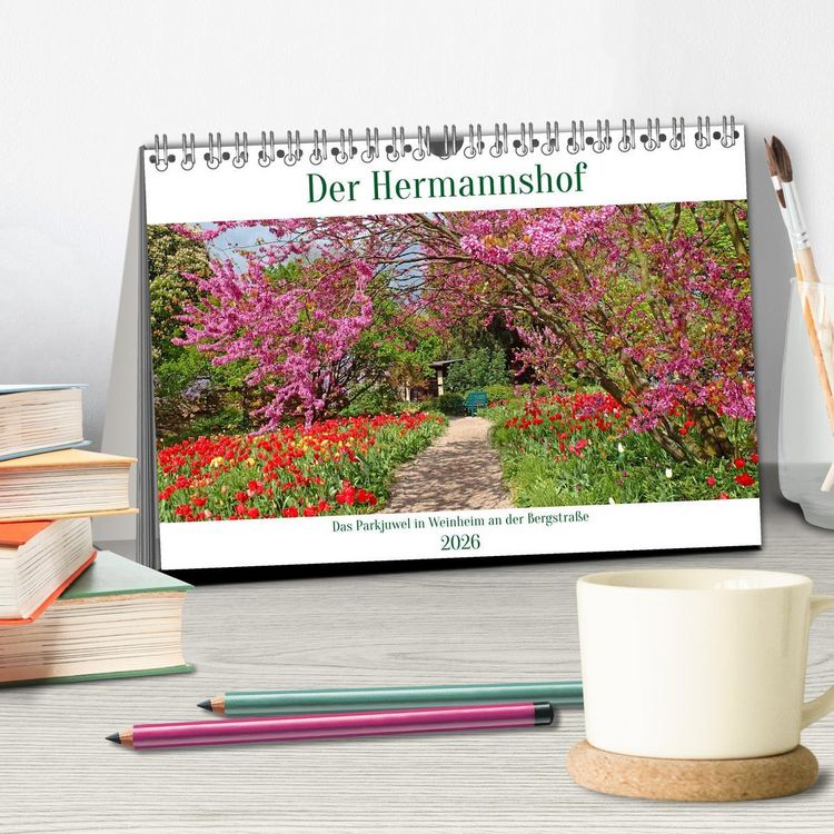Produktbild: Der Hermannshof Das Parkjuwel in Weinheim an der Bergstra&szlig;e (Tischkalender 2026 DIN A5 quer), CALVENDO Monatskalender