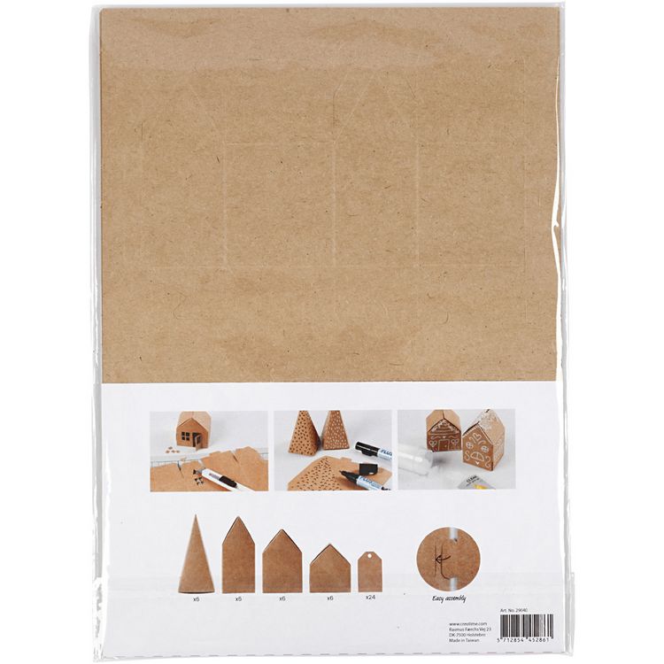 Produktbild: Creativ Company Gestanzte H&auml;user und B&auml;ume aus Karton, H 5,7-10 cm cm, 1 Set