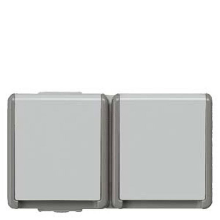 Produktbild: Siemens DELTA fl&auml;che IP44 Schuko-Steckdose mit erh&ouml;htem Ber&uuml;hrungsschutz 5UB4725