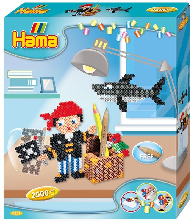 Produktbild: Hama 3251 - Geschenkpackung Piraten Spaß, Bügelperlen midi, 2500 Stück
