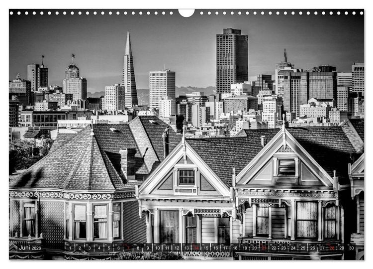 Produktbild: SAN FRANCISCO Monochrome Ansichten (Wandkalender 2026 DIN A3 quer), CALVENDO Monatskalender