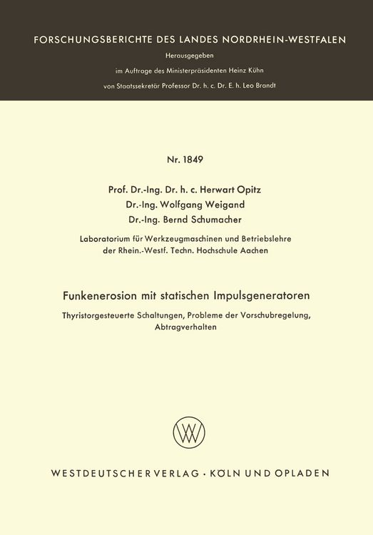 Produktbild: Funkenerosion mit statischen Impulsgeneratoren