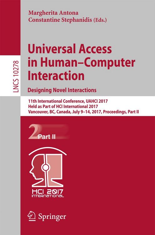 Produktbild: Universal Access in Human-Computer Interaction. Designing Novel Interactions