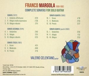 Produktbild: Margola:Complete Sonatas For Solo Guitar