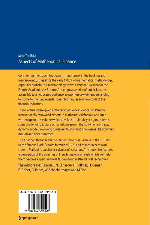 Produktbild: Aspects of Mathematical Finance
