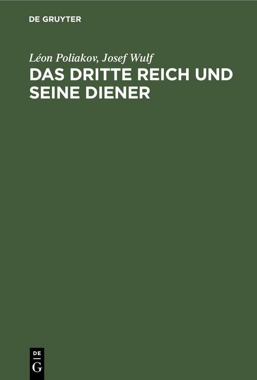 Produktbild: Das Dritte Reich und seine Diener
