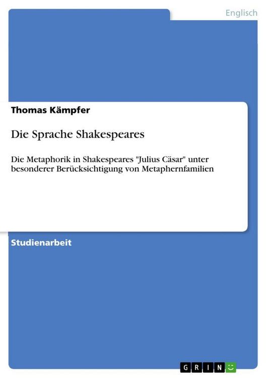 Produktbild: Die Sprache Shakespeares