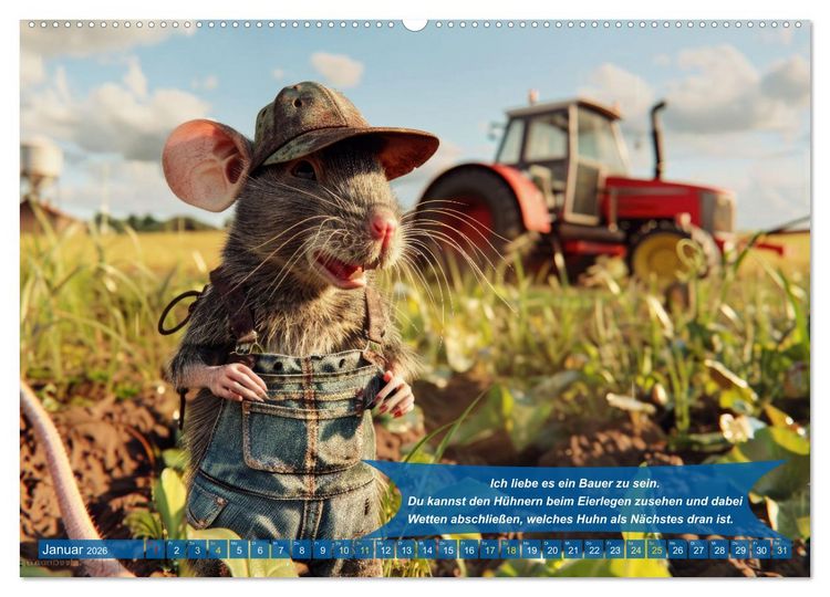 Produktbild: Der tierisch lustige Bauern-Kalender (hochwertiger Premium Wandkalender 2026 DIN A2 quer), Kunstdruck in Hochglanz