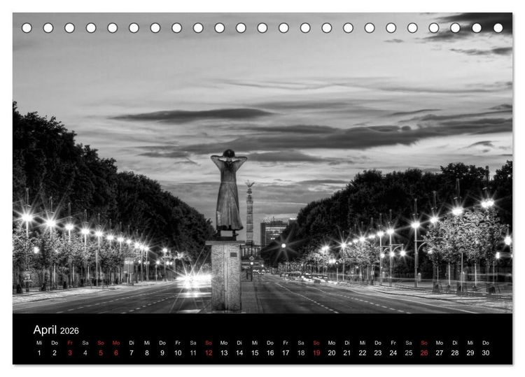 Produktbild: Berlin Monochrome (Tischkalender 2026 DIN A5 quer), CALVENDO Monatskalender