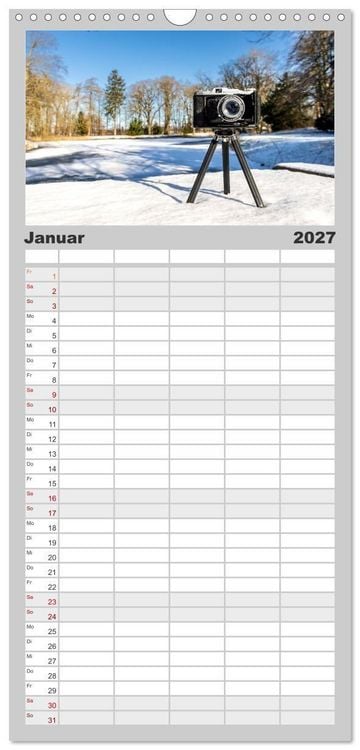 Produktbild: Familienplaner 2027 - Alte Fotoapparate, Augenzeugen der Zeit mit 5 Spalten (Wandkalender, 21 x 45 cm) CALVENDO