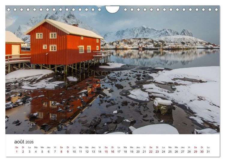 Produktbild: R&eacute;flexions dans les &icirc;les Lofoten (Calendrier mural 2026 DIN A4 vertical), CALVENDO calendrier mensuel