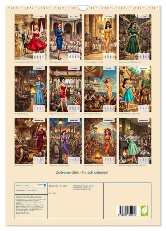 Produktbild: Zeitreise-Girls - Falsch gelandet (Wandkalender 2027 DIN A3 hoch), CALVENDO Monatskalender