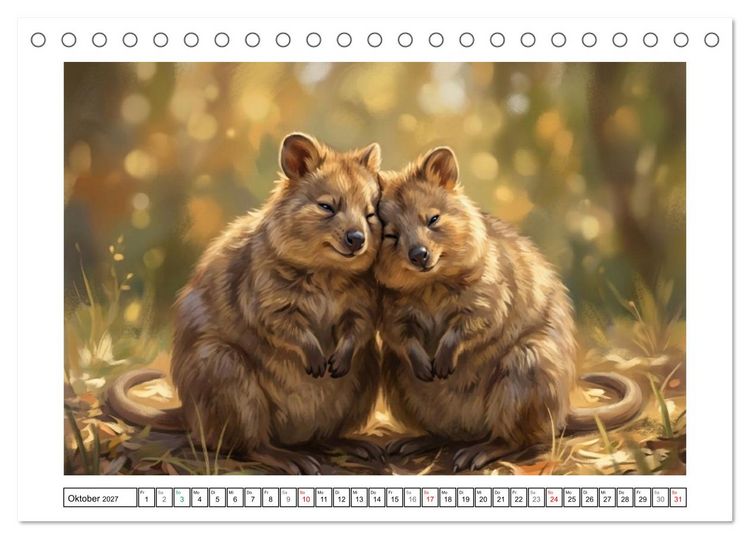 Produktbild: Quokkas - Gl&uuml;ckliche Momente im australischen Busch (Tischkalender 2027 DIN A5 quer), CALVENDO Monatskalender