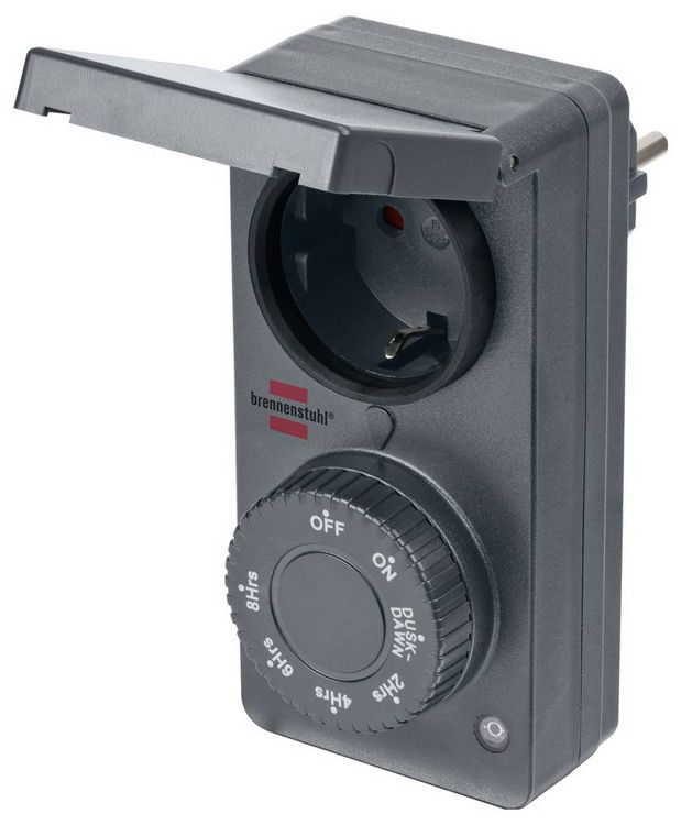 Produktbild: Brennenstuhl 1506120 Zeitschaltuhr analog 1800 W IP44 D&auml;mmerungsfunktion