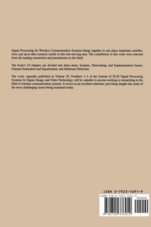 Produktbild: Signal Processing for Wireless Communication Systems