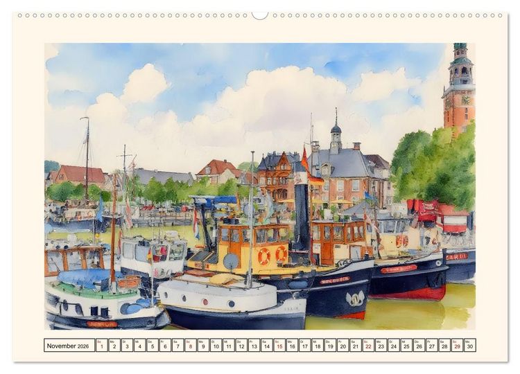 Produktbild: Herz Ostfrieslands - Zauberhaftes Leer (hochwertiger Premium Wandkalender 2026 DIN A2 quer), Kunstdruck in Hochglanz