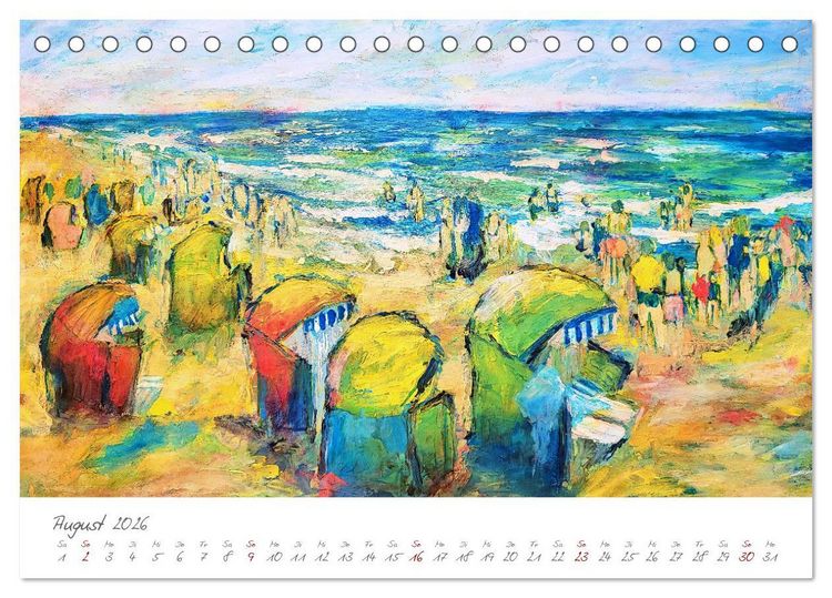 Produktbild: R&uuml;gen in Farbe - Mit Pinsel und Farbe auf der Lieblingsinsel (Tischkalender 2026 DIN A5 quer), CALVENDO Monatskalender