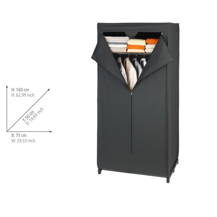 Produktbild: Kleiderschrank Mod. Deep Black mit Ablage, Gestell aus Metall