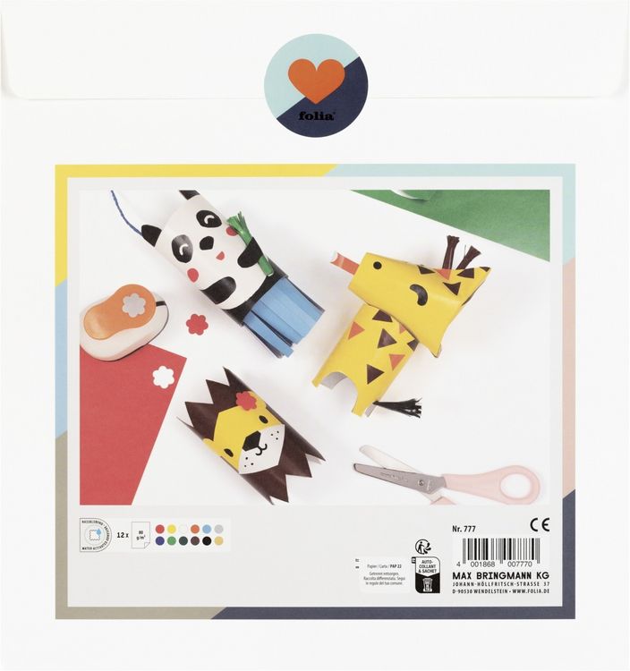 Produktbild: Folia Glanzpapier BASIC nassklebend, 23x25cm, 12 Blatt