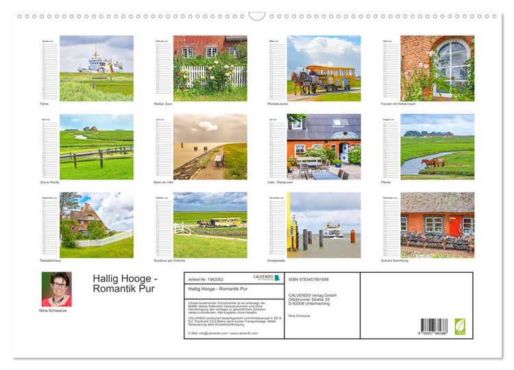 Produktbild: Hallig Hooge - Romantik Pur (Wandkalender 2026 DIN A2 quer), CALVENDO Monatskalender
