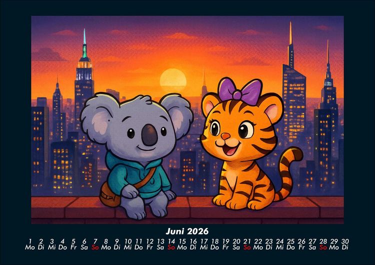 Produktbild: Kiki & Tina - Ein Jahr in New York 2026 Fotokalender DIN A4