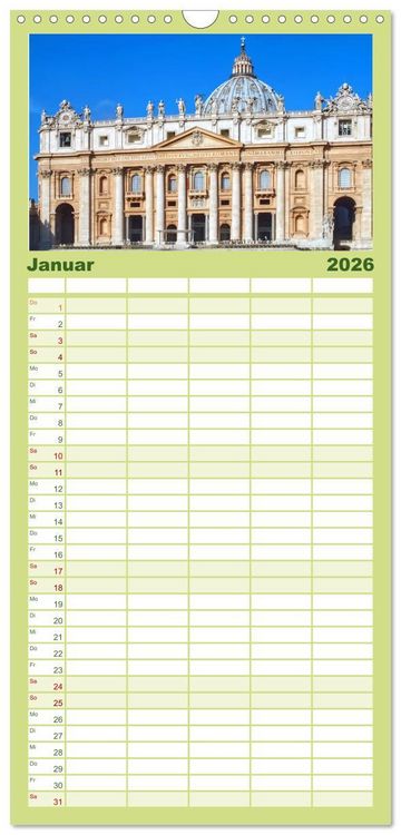 Produktbild: Familienplaner 2026 - In Liebe Dein Rom mit 5 Spalten (Wandkalender, 21 x 45 cm) CALVENDO