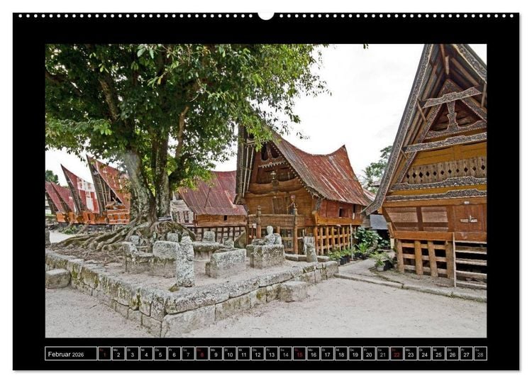 Produktbild: Sumatra &ndash; Architektur und Landschaft (hochwertiger Premium Wandkalender 2026 DIN A2 quer), Kunstdruck in Hochglanz