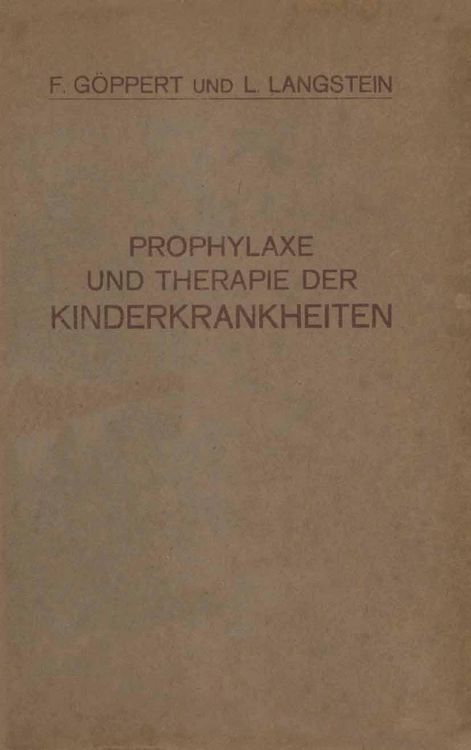 Produktbild: Prophylaxe und Therapie der Kinderkrankheiten
