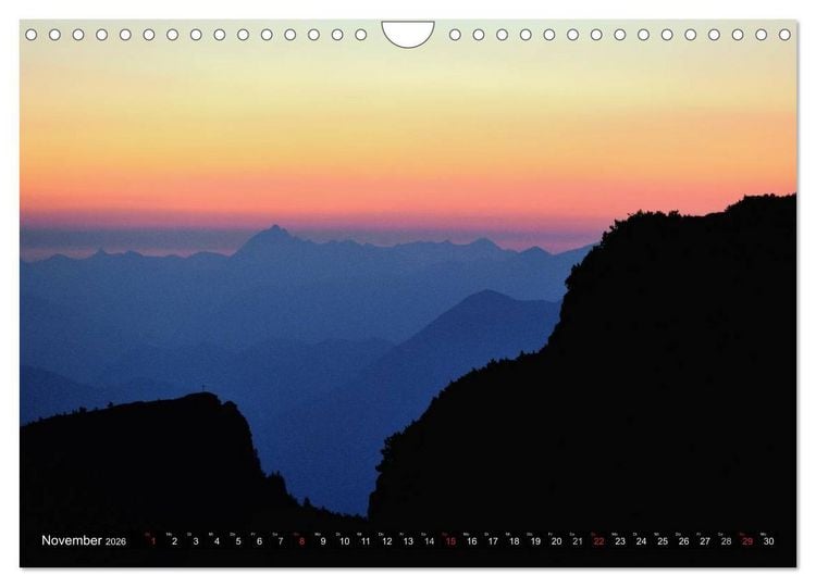 Produktbild: Magische Bergwelt, zwischen Sonnenaufgang und Sonnenuntergang (Wandkalender 2026 DIN A4 quer), CALVENDO Monatskalender