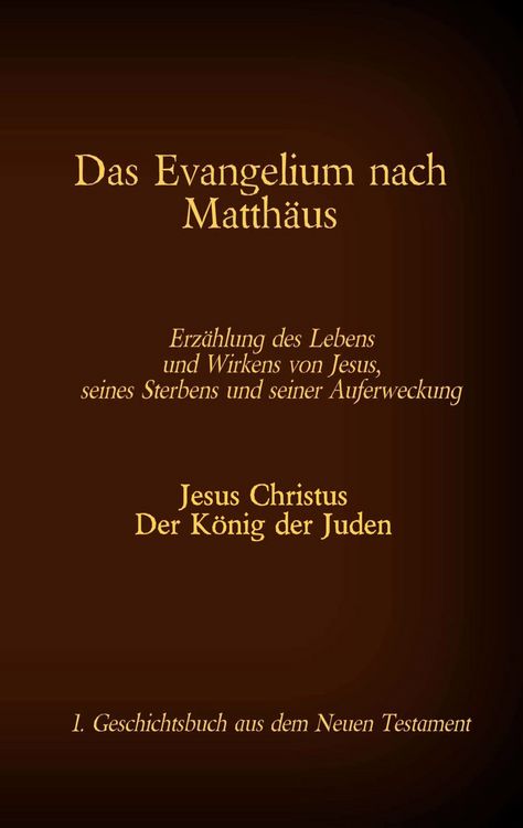 Produktbild: Das Evangelium nach Matth&auml;us